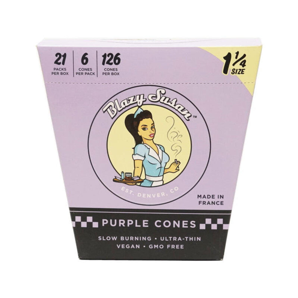 BLAZY SUSAN 1 1/4 SIZE PURPLE CONES - 21CT