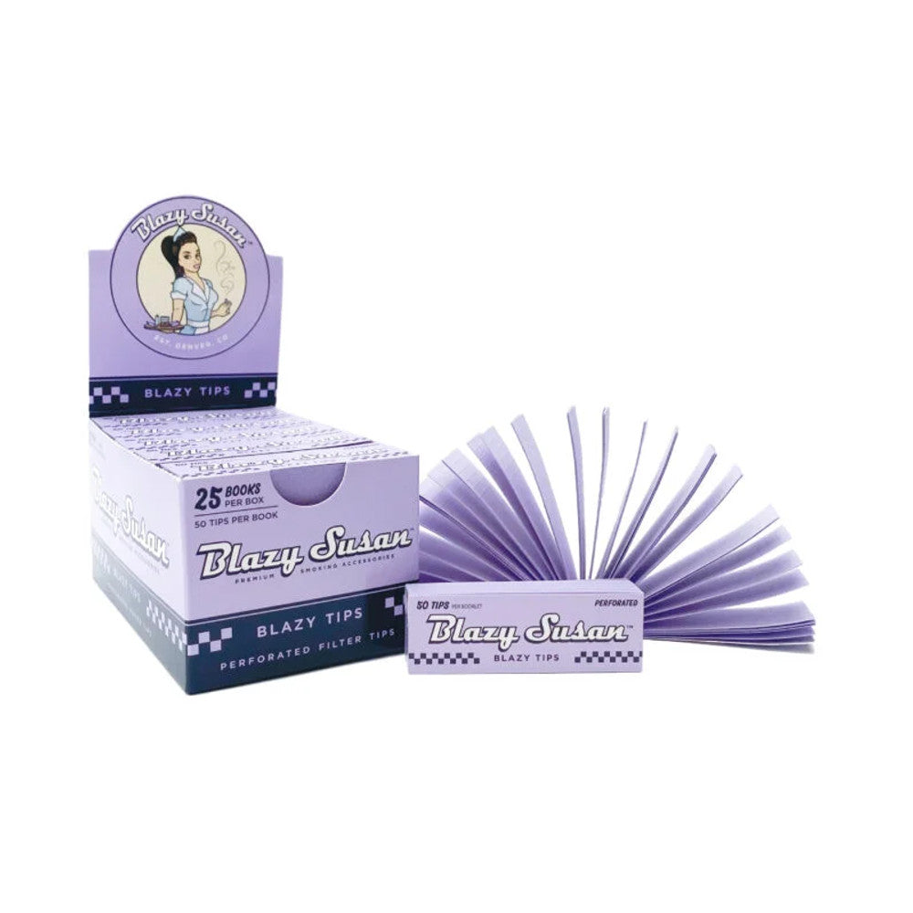 BLAZY SUSAN PURPLE PERFORATED FILTER TIPS - 25CT