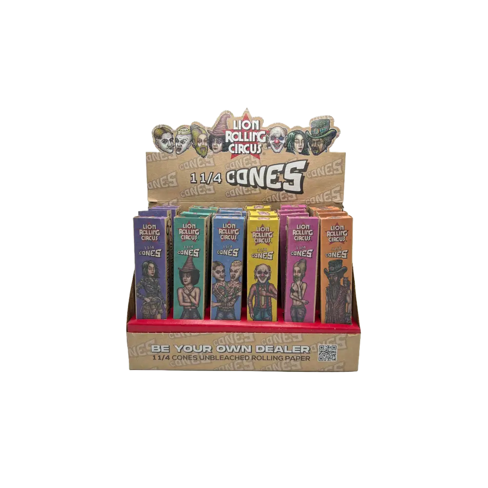 Lion Rolling Circus 1 1/4 Pre-rolled Cones - 24 packs x 6 characters