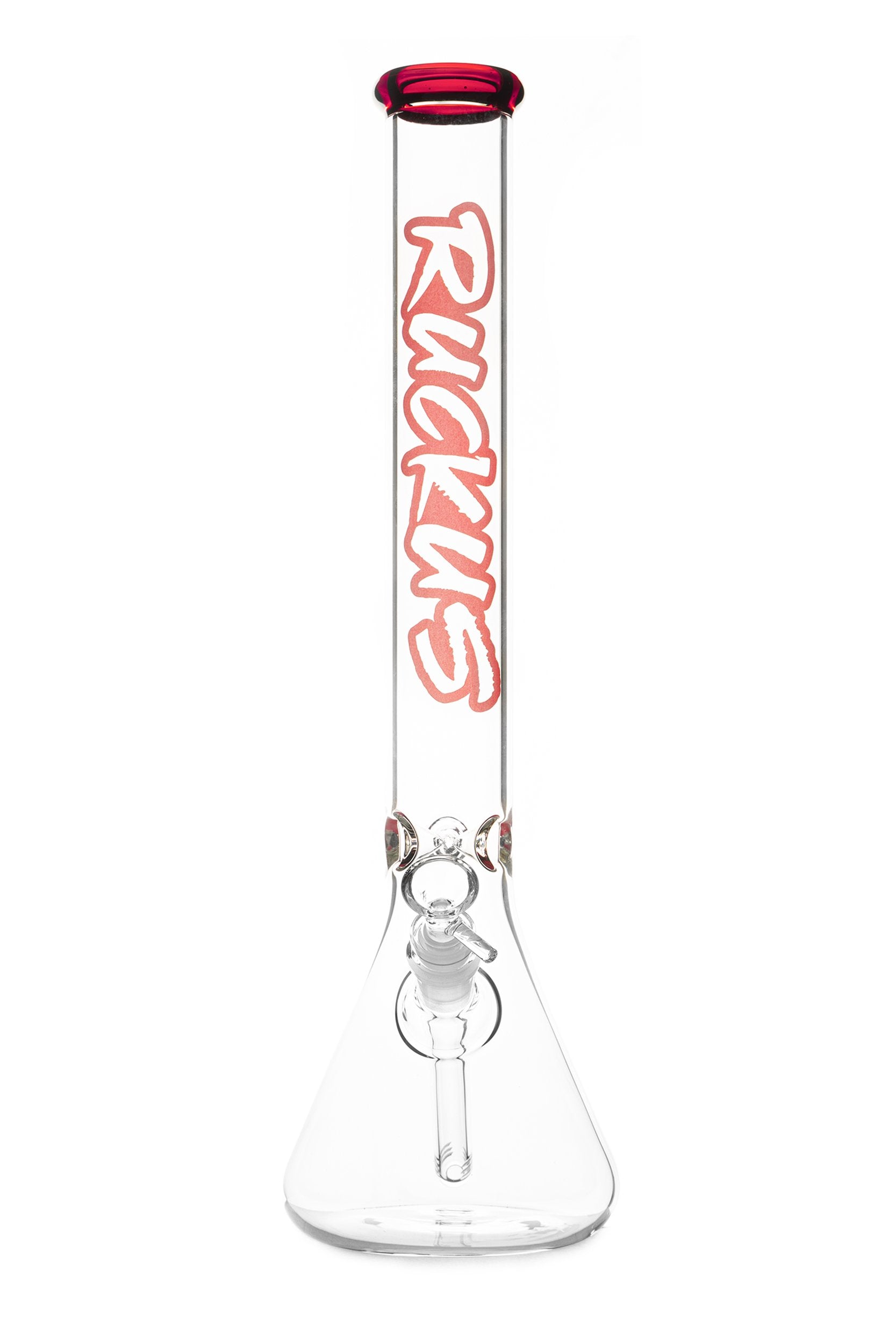 Vaso de precipitados Ruckus Glass de 18" con labios de colores - Rojo