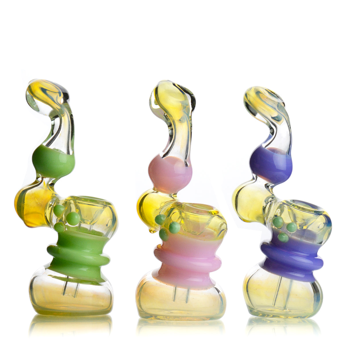 Slime-Colored Tube Mini Bubbler Fume Glass