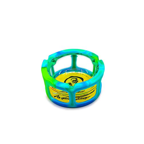 Cenicero de vidrio de cáñamo afgano con funda de silicona (caja de 6)