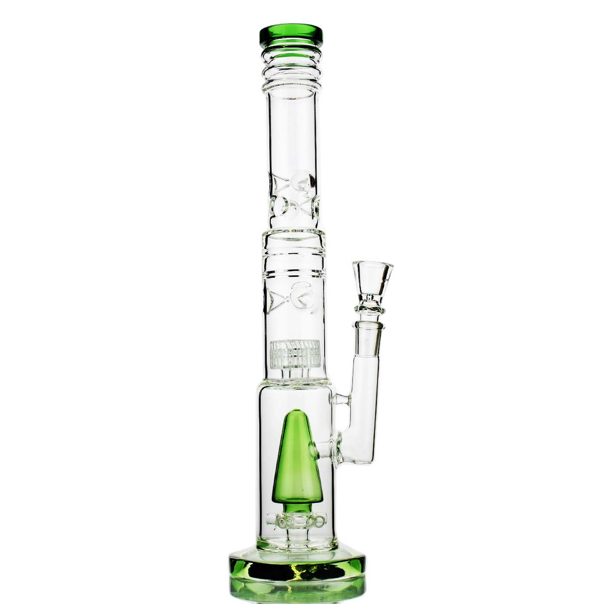 Water Pipe with cone and double matrix percolator includes herb bowl 16"