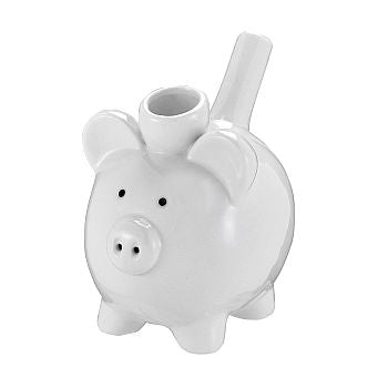 Ceramic White Piggy Hand Pipe