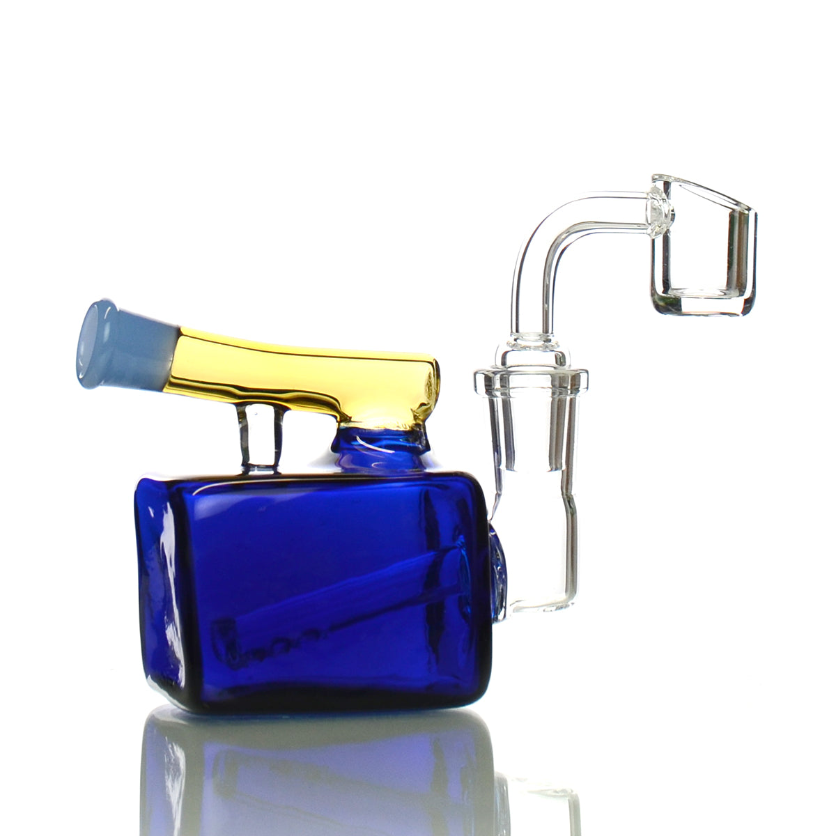 5" Cubic Color Tube Water Pipe Rig with 14mm Male Banger