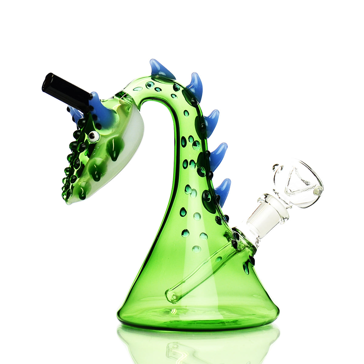 Dragon Water Pipe 7" with Color Tube Glass and 14mm Male Bowl