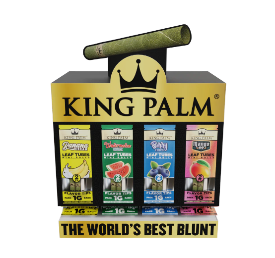 KING PALM 2 MINI ROLLS 80PK DISPENSER DISPLAY (INCLUDES FREE KING PALM CLOCK)