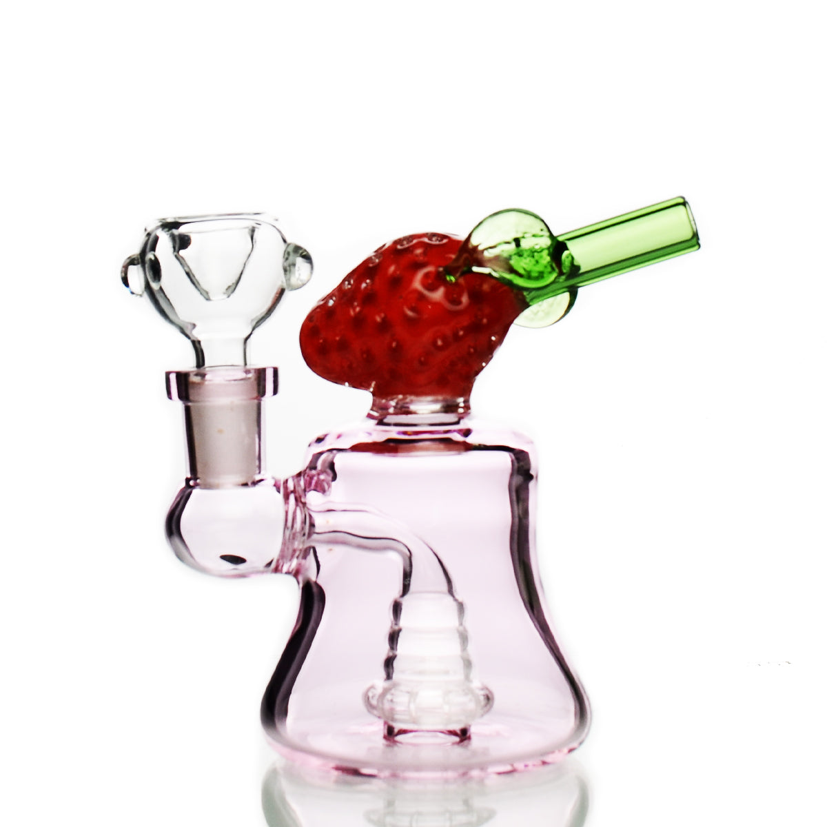 Strawberry Glass Bong with 14mm Male Bowl 6"