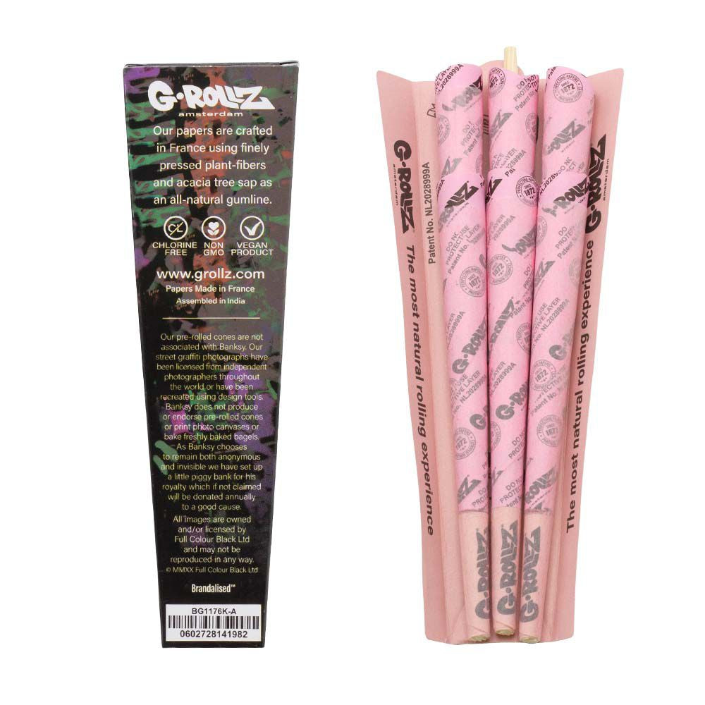 G-ROLLZ | Banksy's Graffiti - Rosa ligeramente teñido - 66 Conos KS