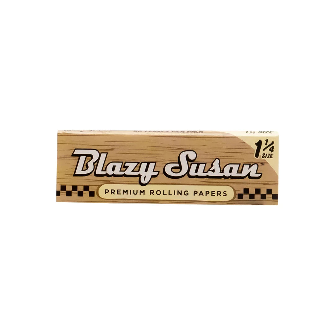 Blazy Susan Unbleached 1 1/4" Size Rolling Papers - 50 Packs Per Display