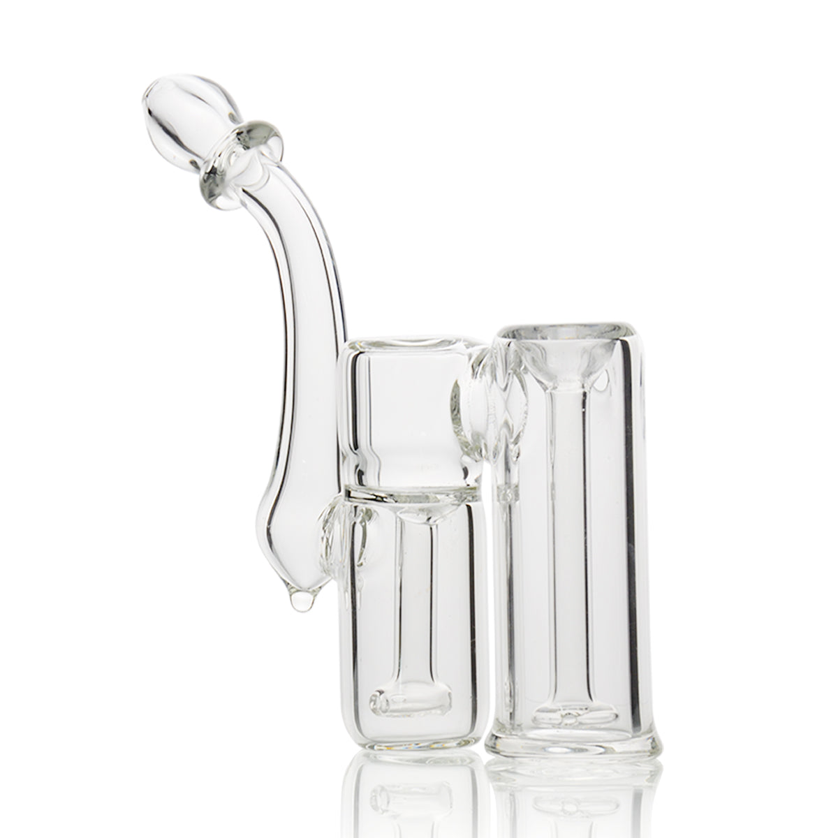 6" Clear Glass Double Chamber Bubbler Approx 200 Grams