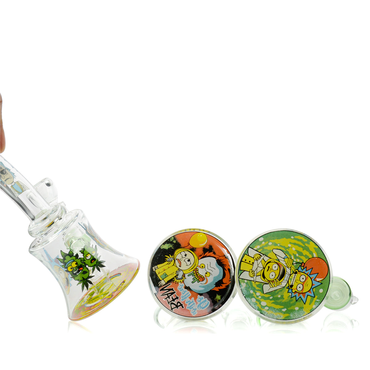 "Bent Neck Water Pipe with Sticker" - 7" (225g)