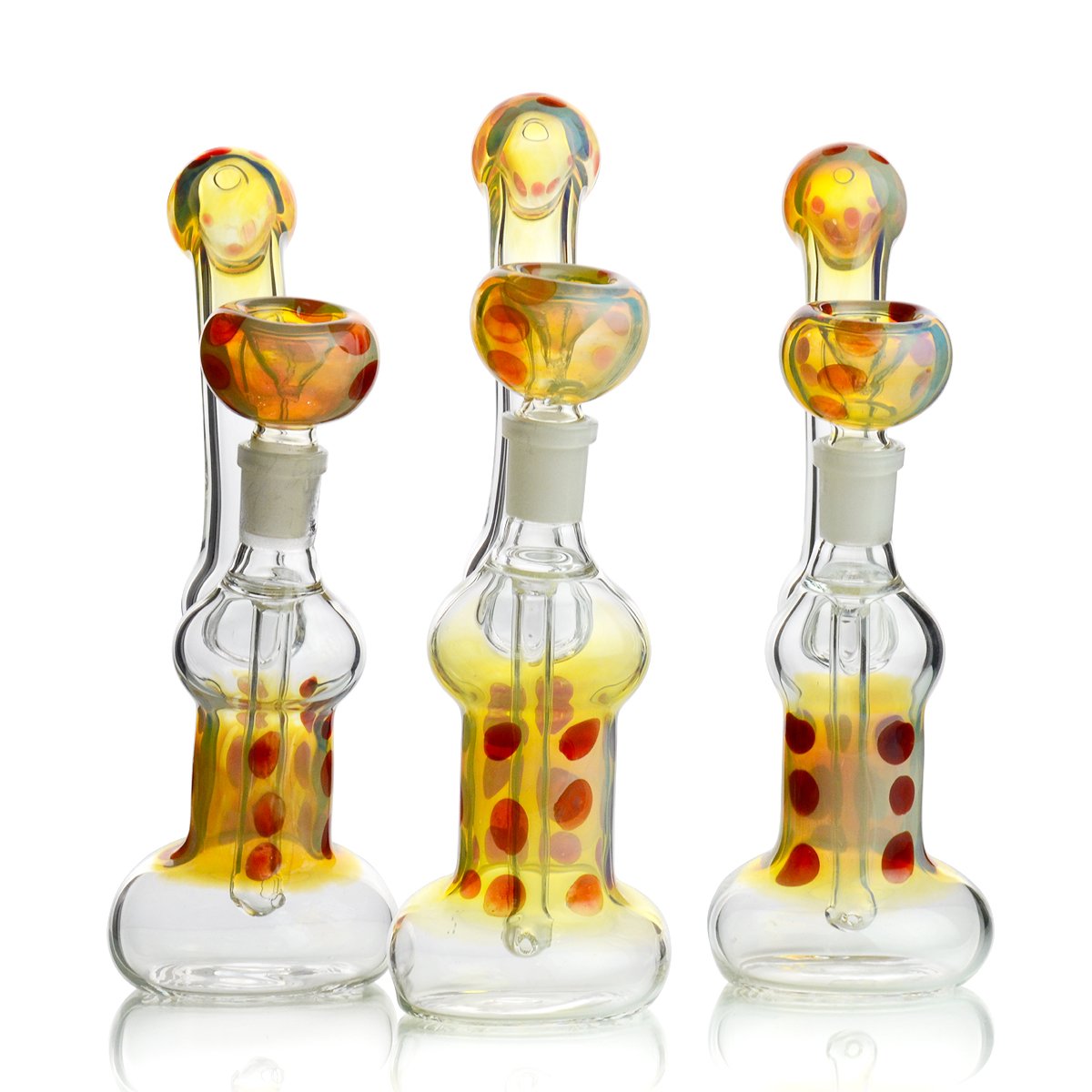 Bubbler Fumed Color Dots and 14mm Male Bowl Included Approx 165 Grams