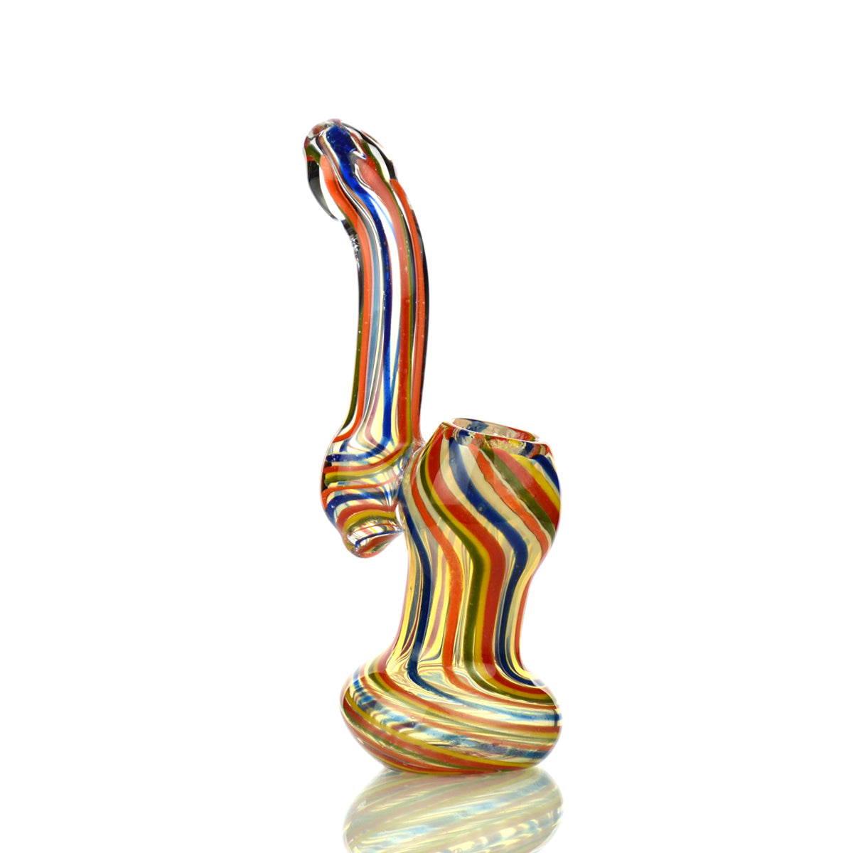5" Mini Bubbler Rasta Color Inside Silver Glass