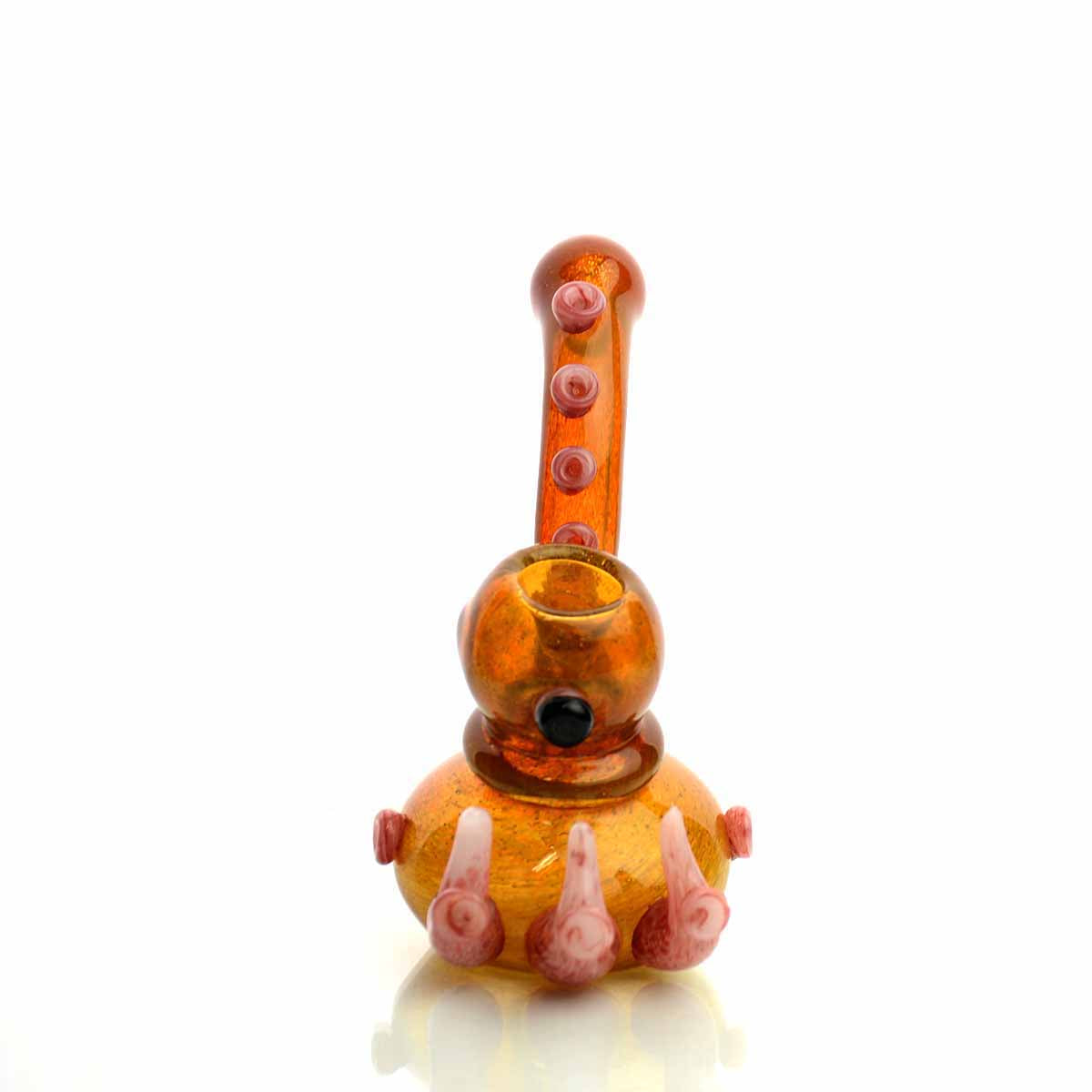 6" Bubbler Water Pipe Multi Horns and Knockers Art