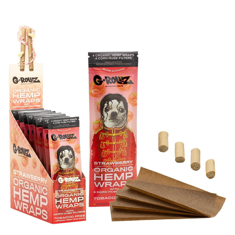 G-Rollz Pet Rock 4 envolturas de cáñamo orgánico con filtros (15 paquetes por caja)