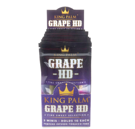 KING PALM 5 MINI ROLLS 15PK DISPLAY - GRAPE HD