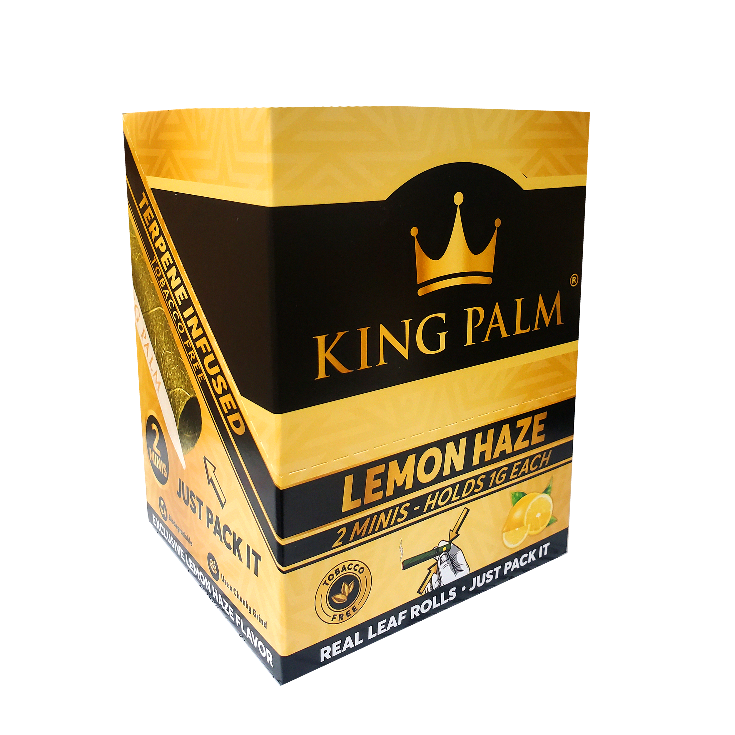 KING PALM (2 MINI ROLLS) 20PK DISPLAY - LEMON HAZE