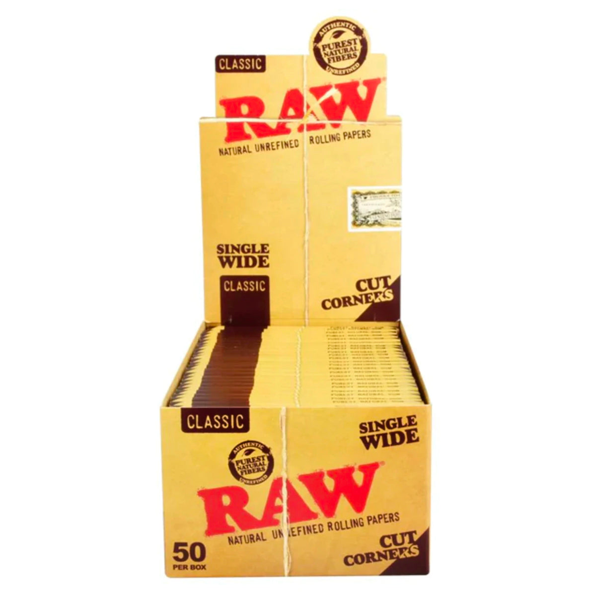 Papel de liar RAW con esquinas cortadas | Ancho simple