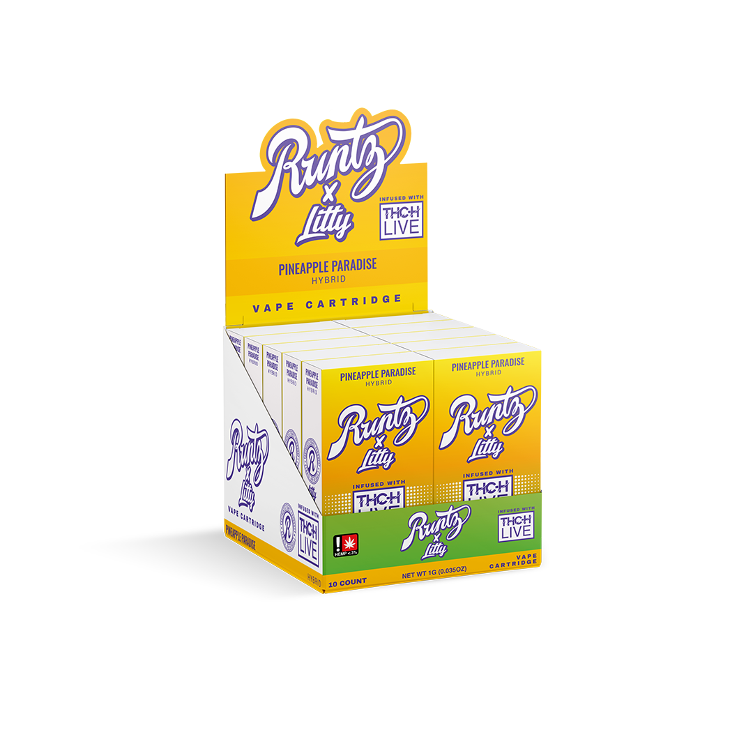 RUNTZ X LITTY LIVE RESIN - PINEAPPLE PARADISE - CARTUCHO - 10PK - HÍBRIDO