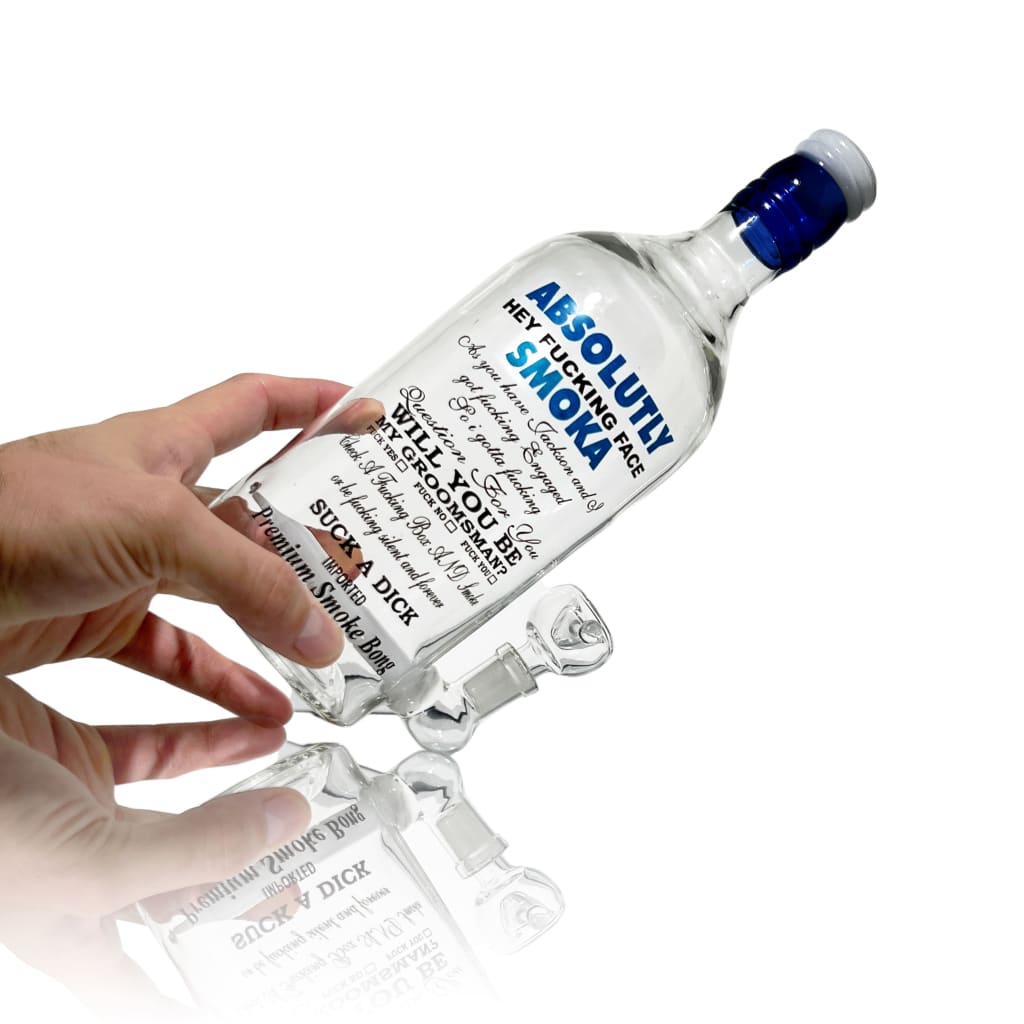 Pipa de agua de botella de licor absolutamente