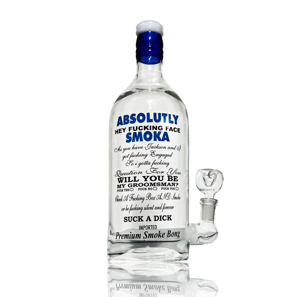 Pipa de agua de botella de licor absolutamente