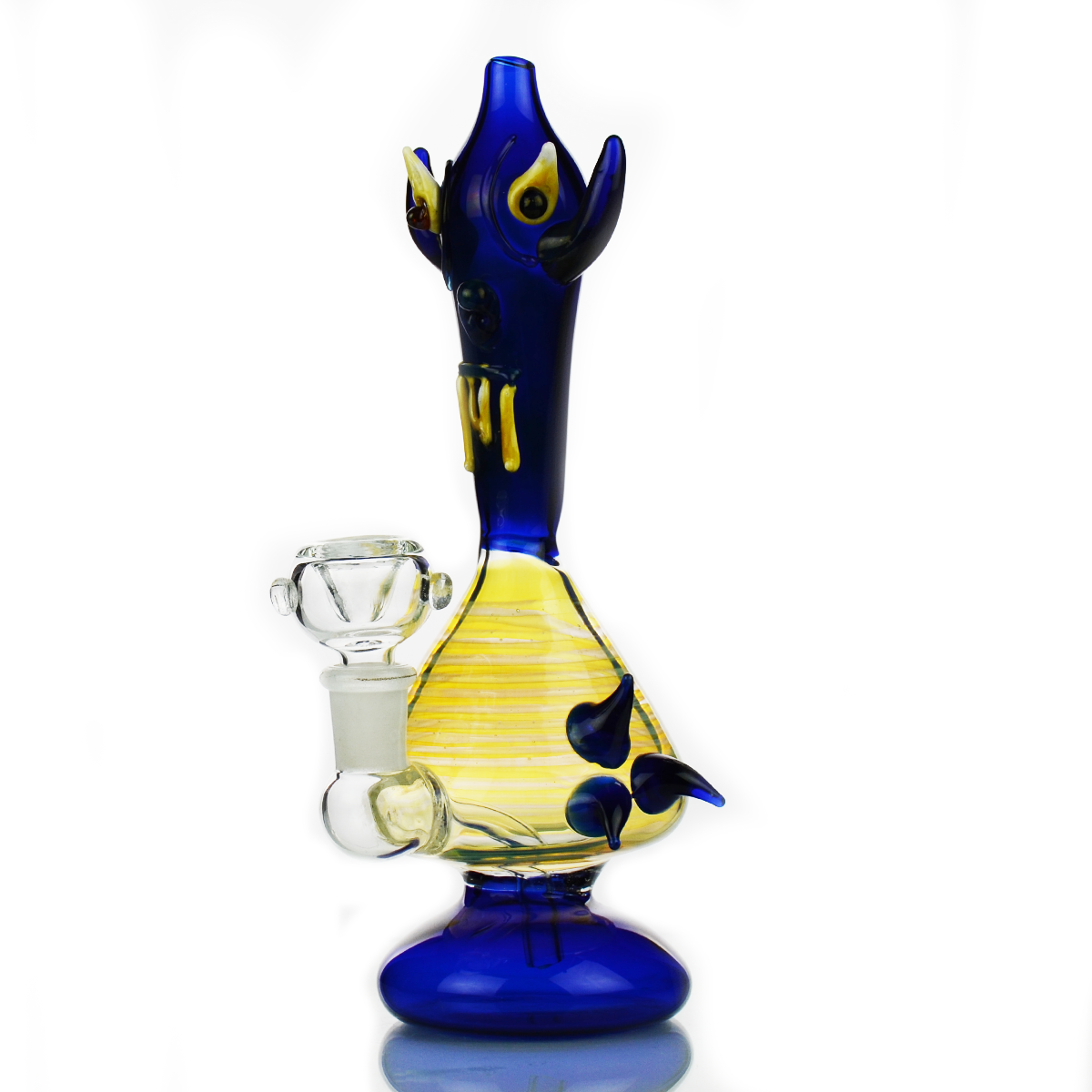 Bong de fantasma de Halloween de vidrio de tubo de color de 8 "con cuernos Cuenco macho de 14 mm incluido