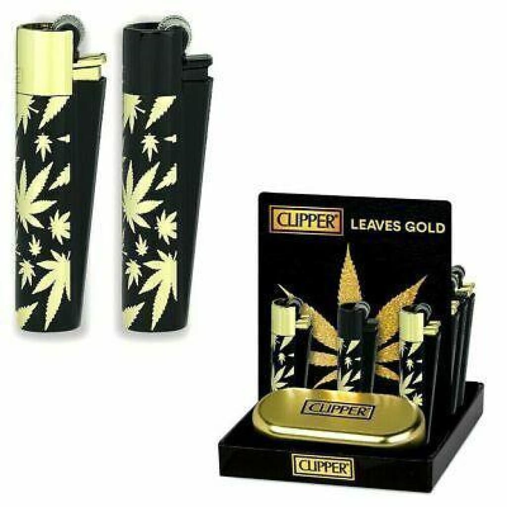 Clipper Metal Leaves Gold Lighter