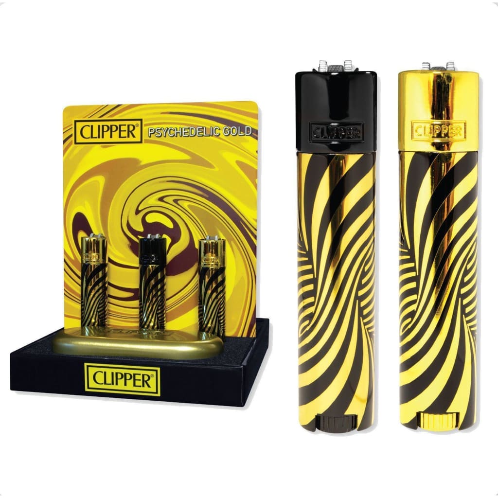 Clipper Psychedelic Gold Lighter
