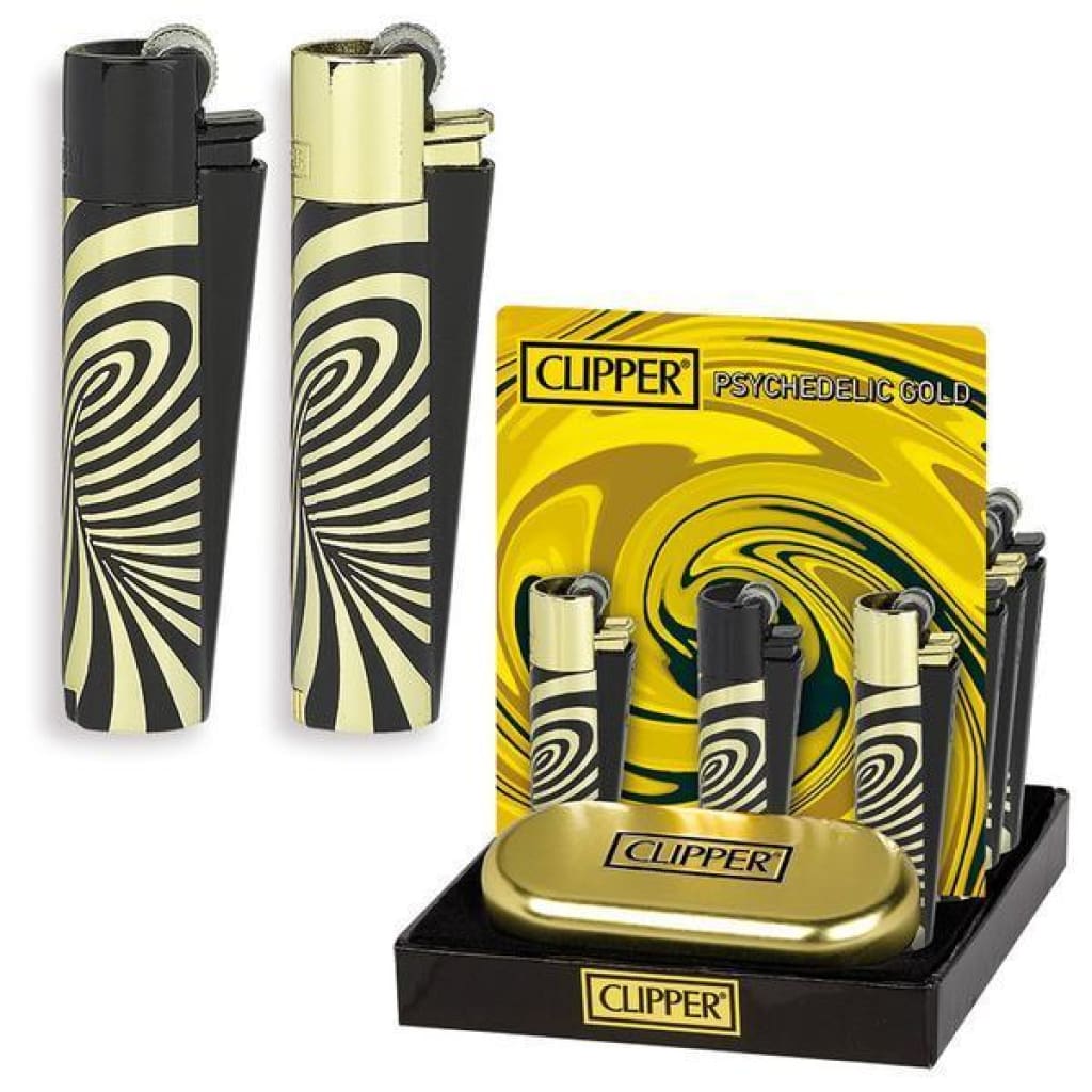 Clipper Psychedelic Gold Lighter