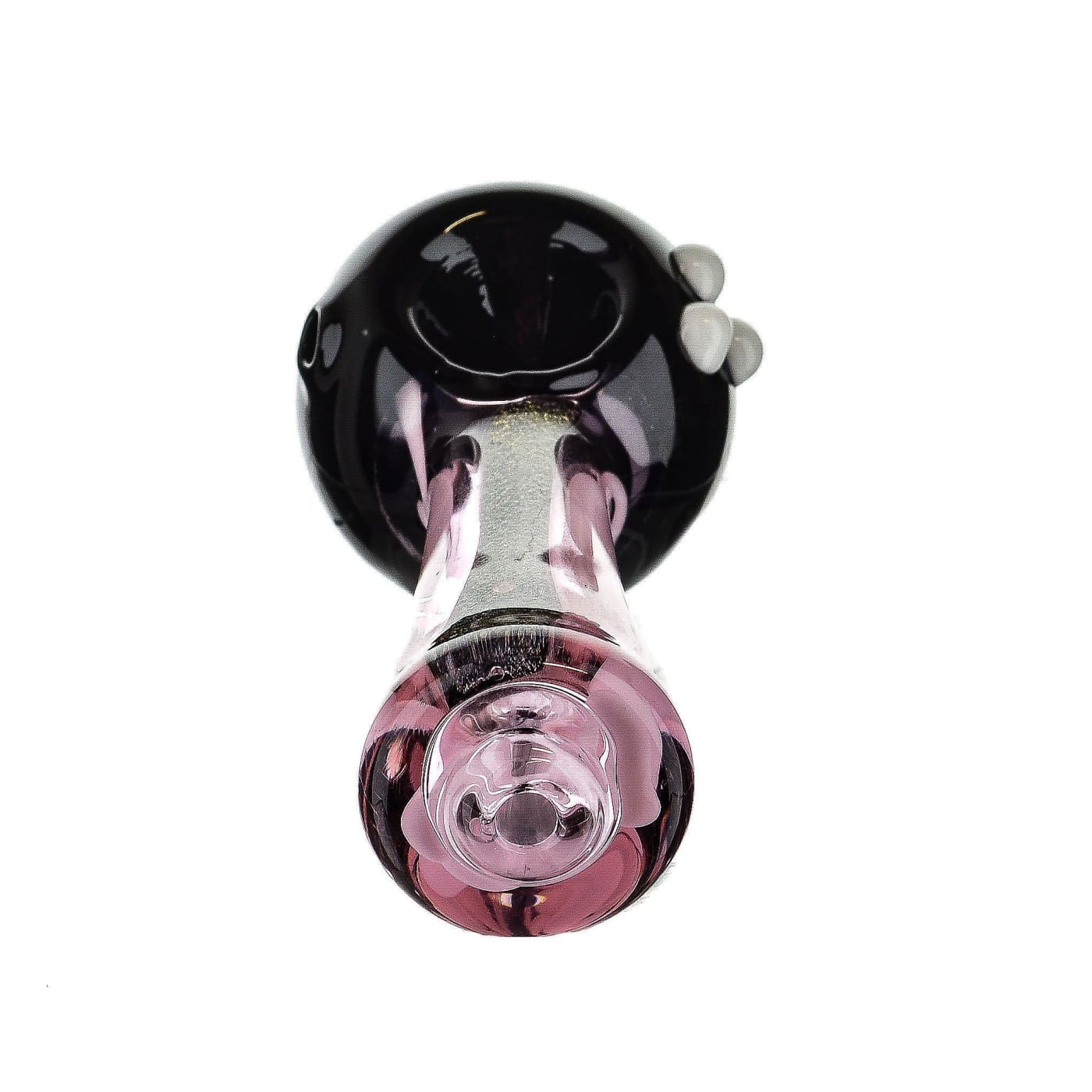Dichroic Ebony and Pink Glass Spoon