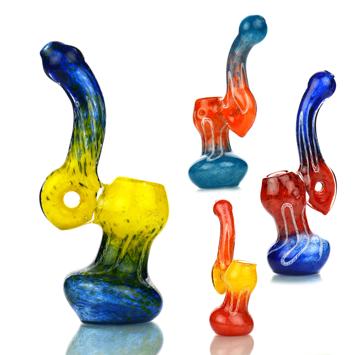 5" Mini Donut Bubbler Double Color Frit Art