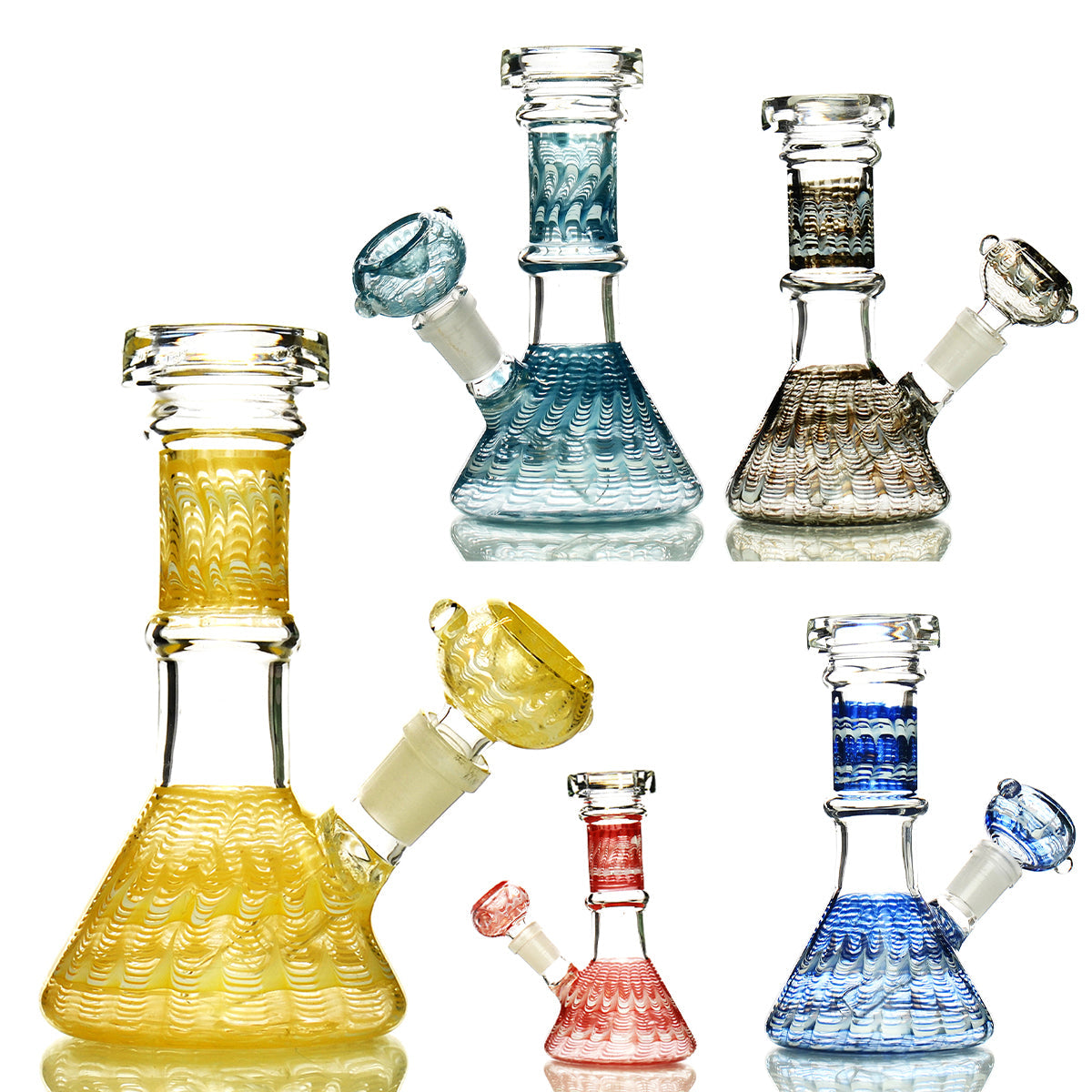 6" Beaker Fancy Art design with 14mm Male Bowl