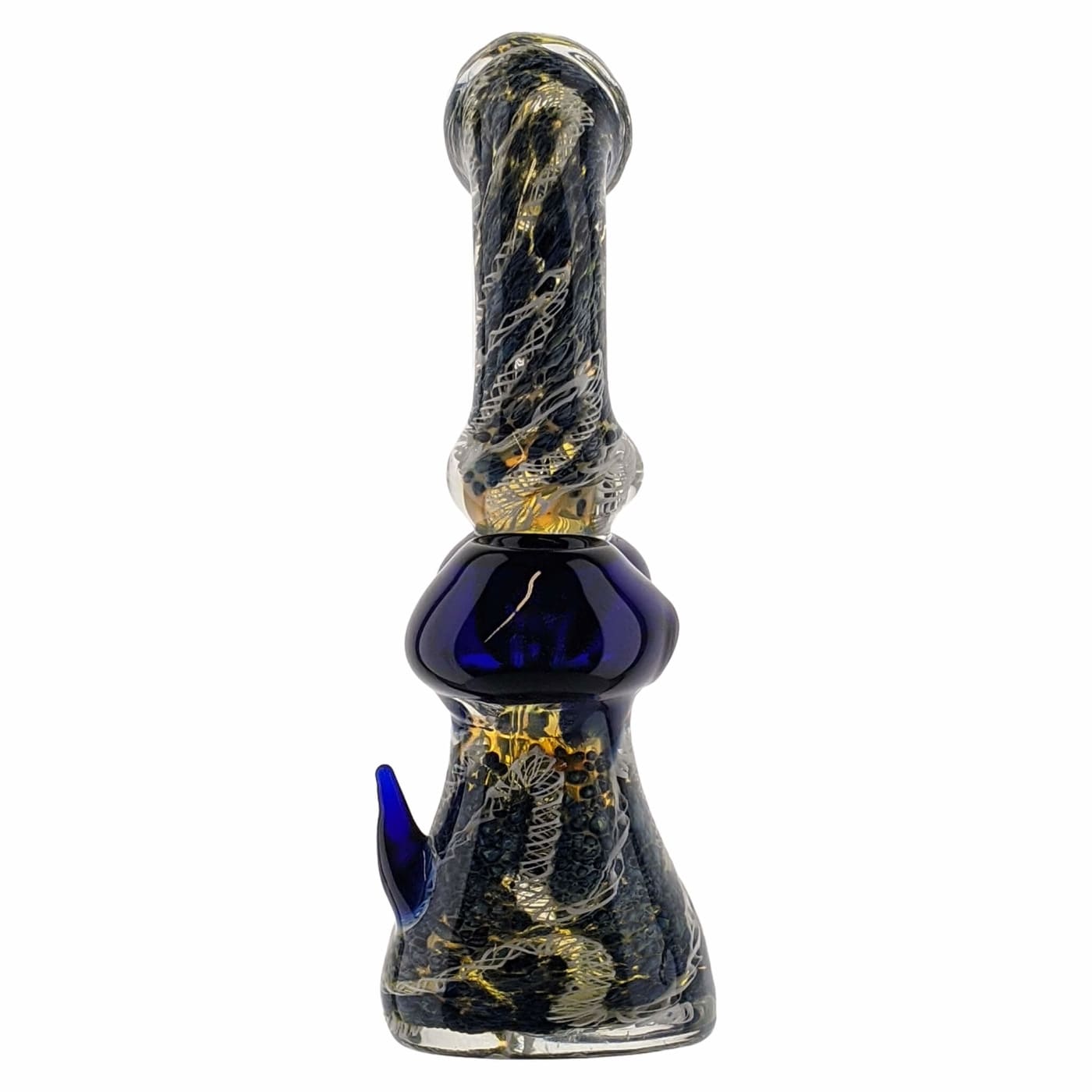 Heavy Latticino Glass Bubbler