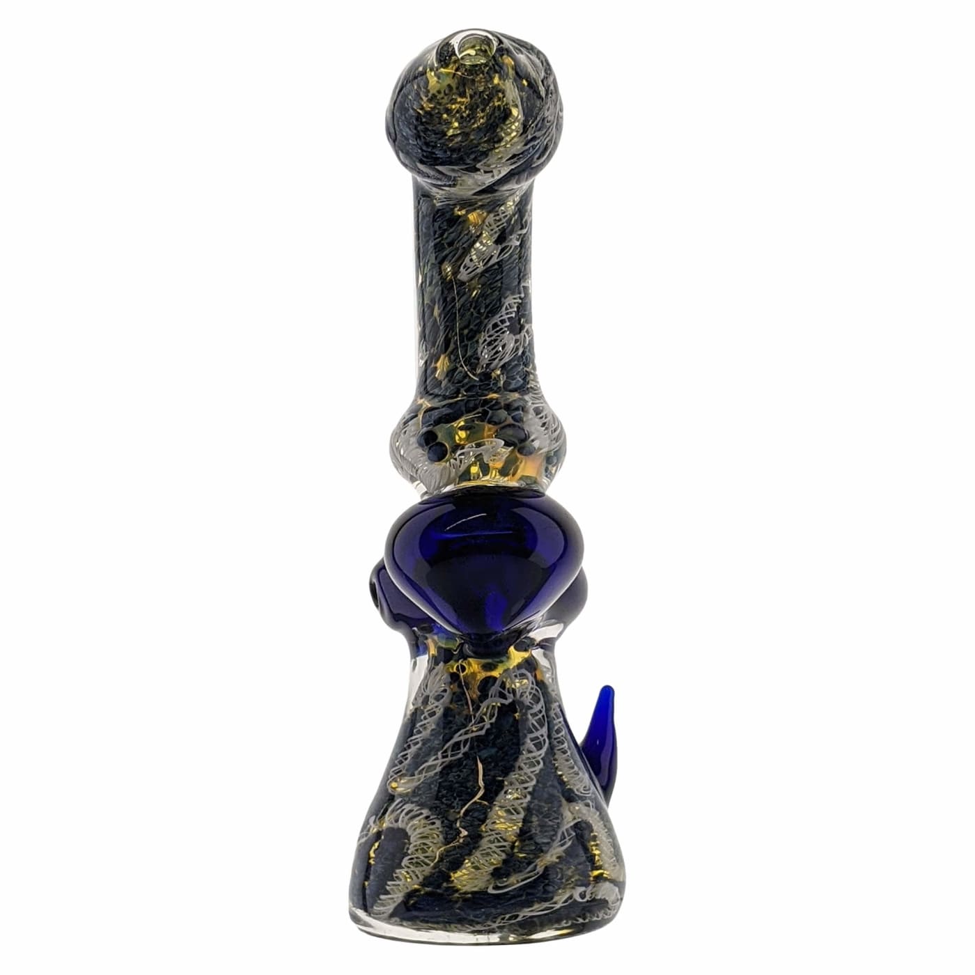 Heavy Latticino Glass Bubbler