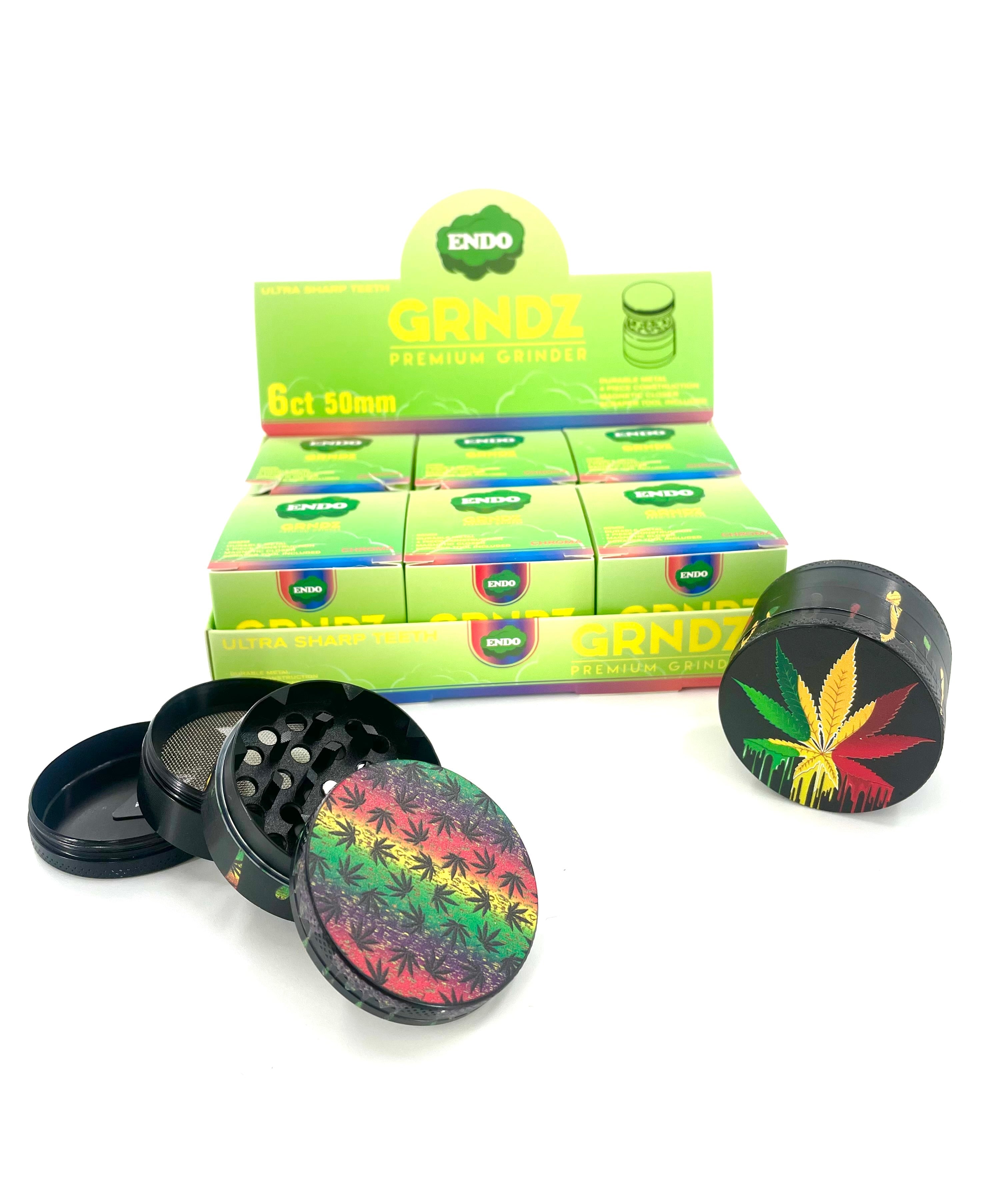 Molinillo de hojas Endo Grndz Premium de 50 mm - 6 unidades (70017)