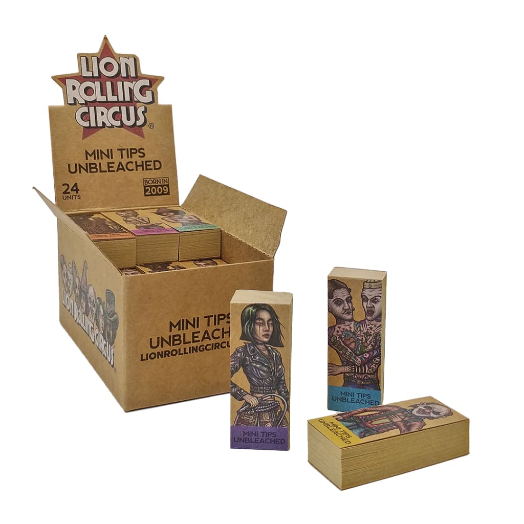 Lion Rolling Circus Filter Tips - Unbleached & Bleached Sheets