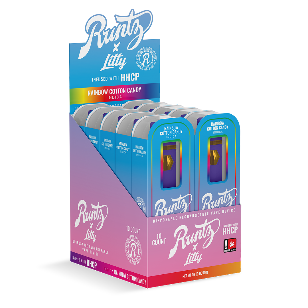 RUNTZ X LITTY - RAINBOW COTTON CANDY - 10PK - INDICA RUNTZ X LITTY - RAINBOW COTTON CANDY - 10PK - INDICA