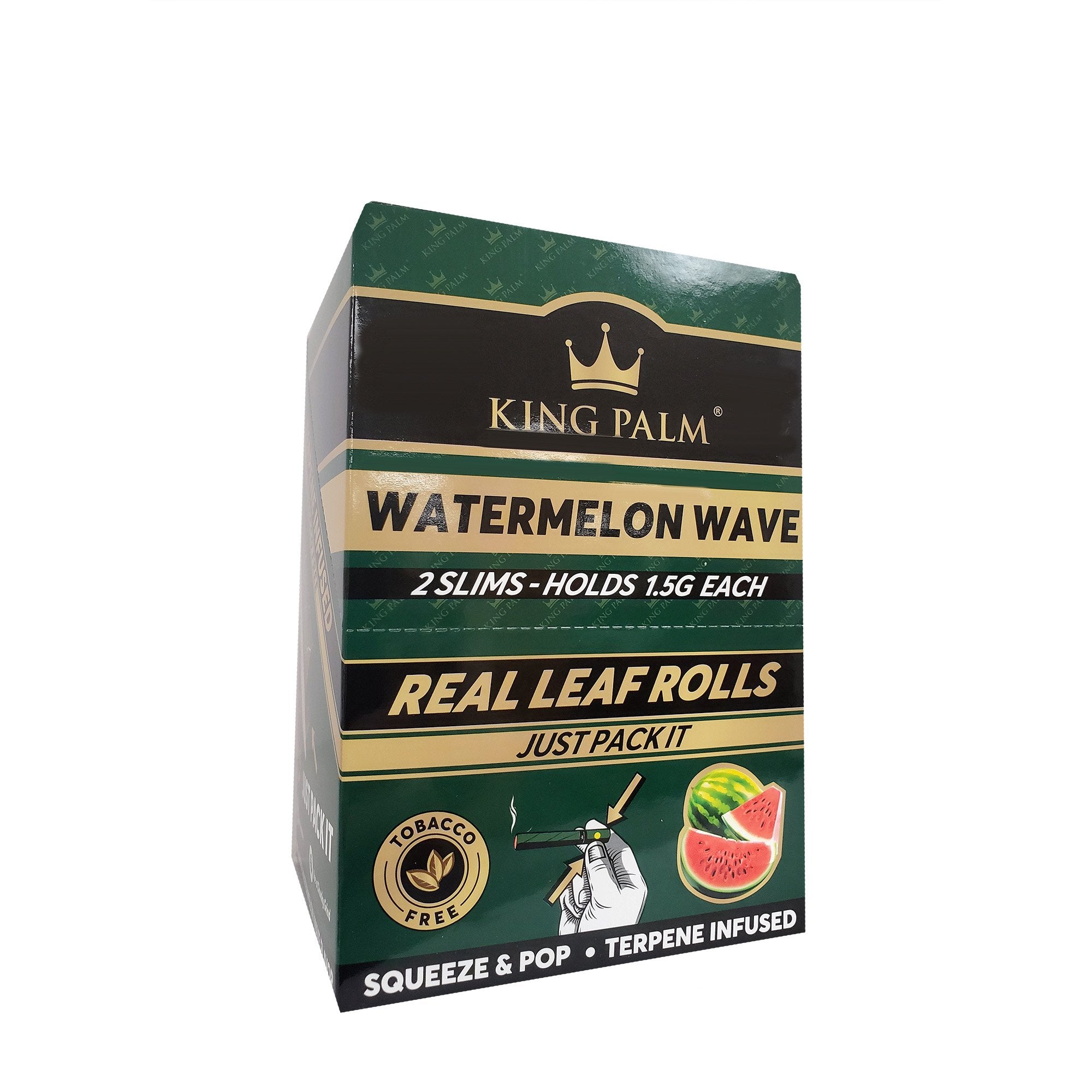 KING PALM 2 SLIM ROLLS 20PK DISPLAY - WATERMELON WAVE