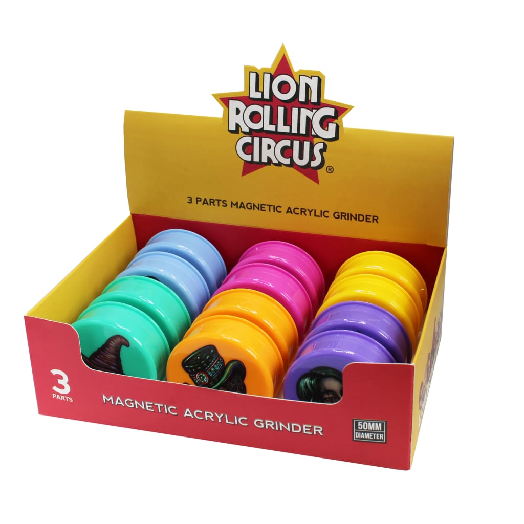 Lion Rolling Circus Acrylic Grinder - 12ct