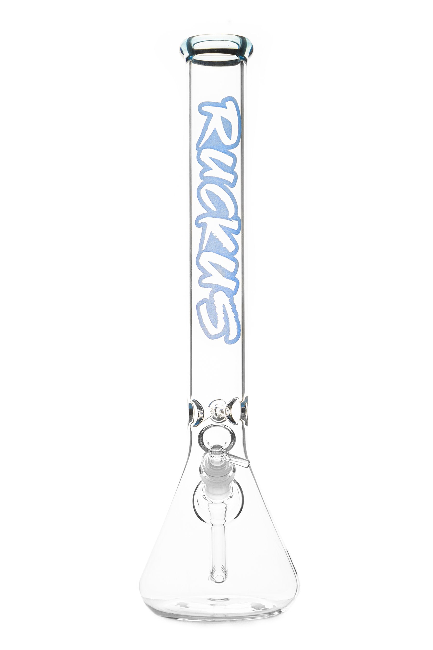 Vaso de precipitados Ruckus Glass de 18" con labios de colores - Azul