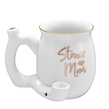 Taza de cerámica Stoner Mom blanca