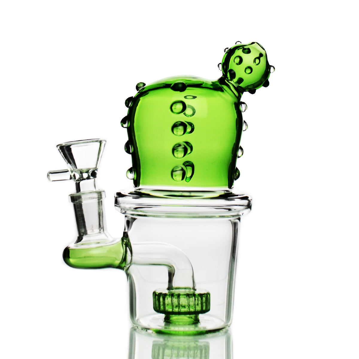 Stylish Cactus Water Bong 6" with Round Shower and 14mm Male Bowl