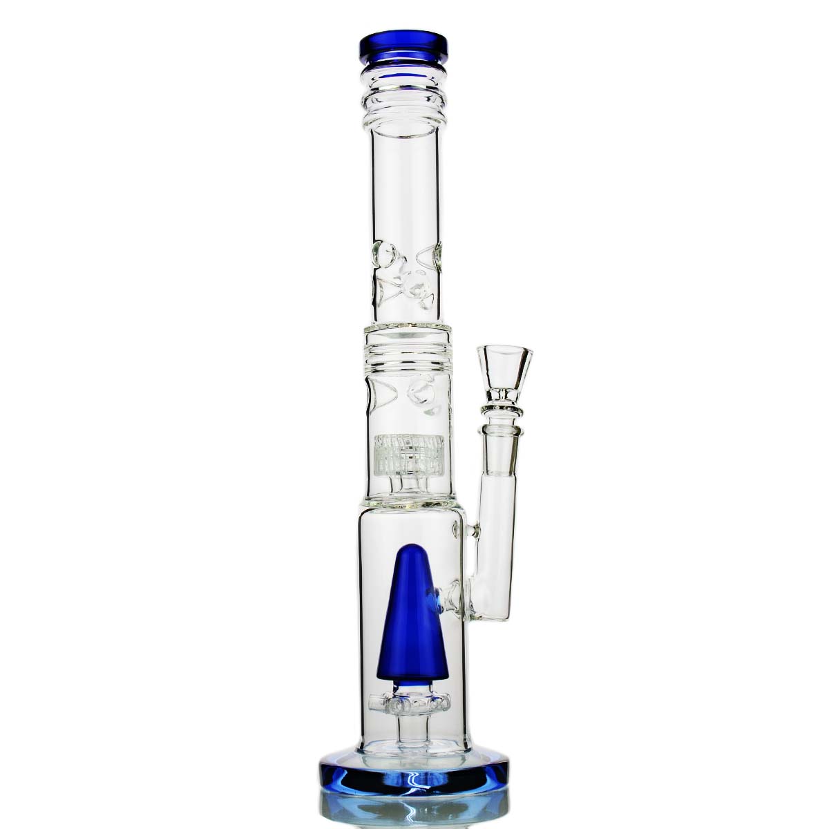 Water Pipe with cone and double matrix percolator includes herb bowl 16"
