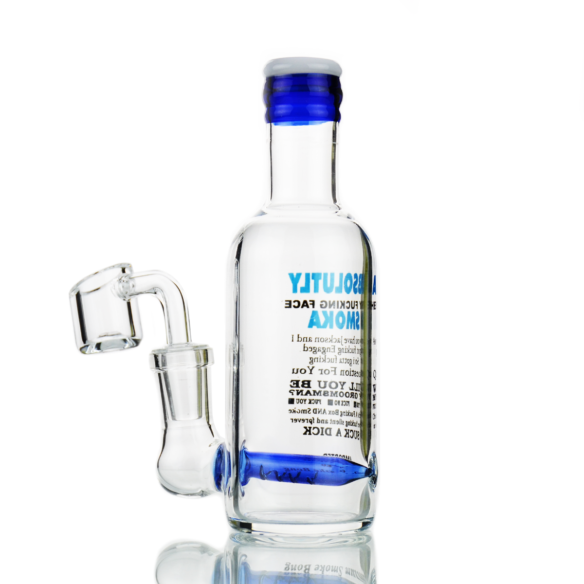 5" Micro Vodka liquor bottle Rig with L-Line Perc and 14mm Male Banger