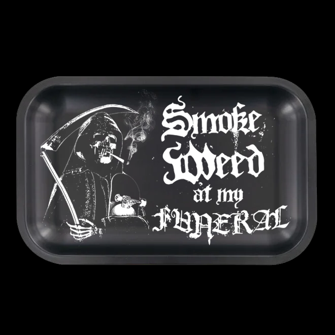 BlackCraft Mini Rolling Tray - "Smoke Weed At My Funeral"