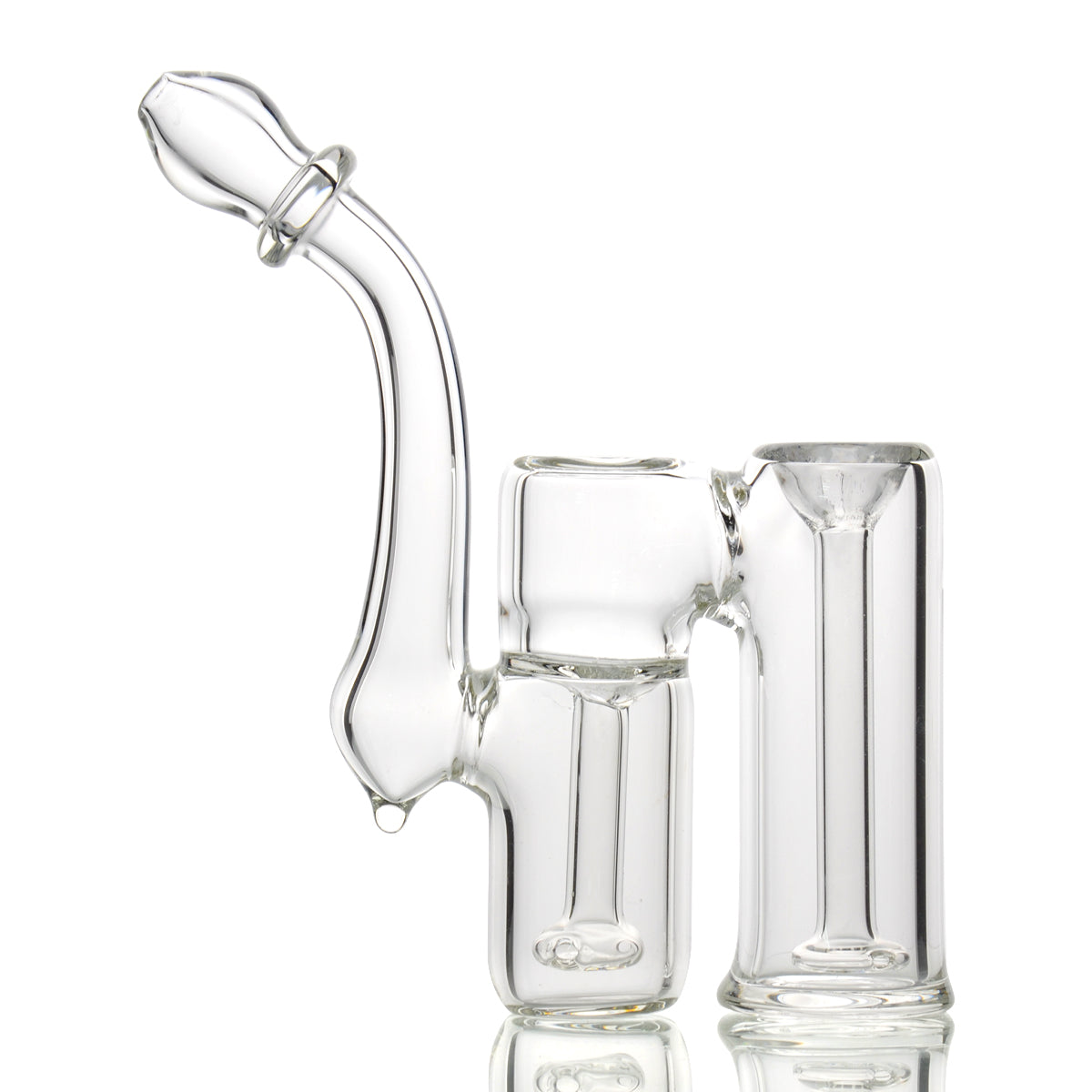 6" Clear Glass Double Chamber Bubbler Approx 200 Grams