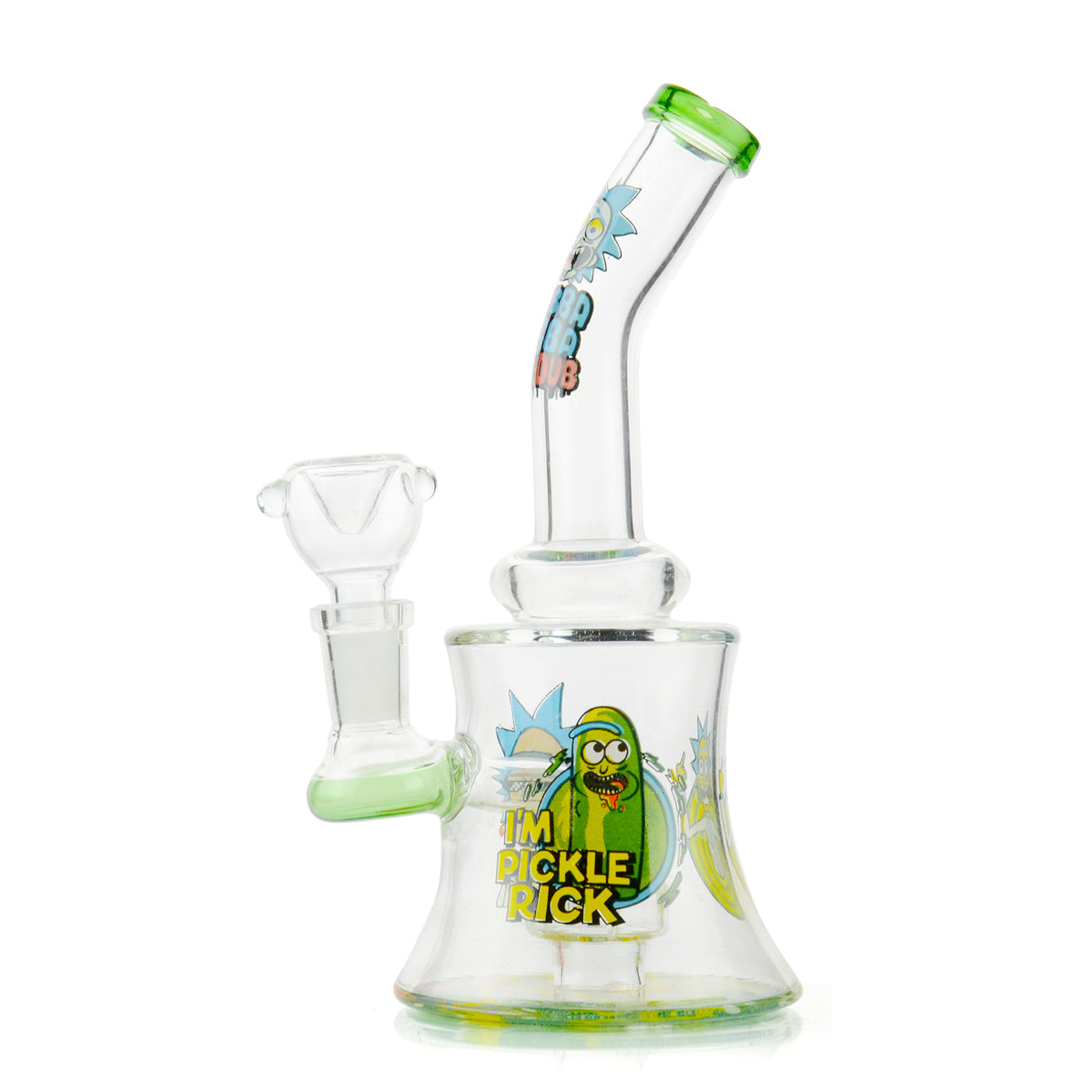 "Bent Neck Water Pipe with Sticker" - 7" (225g)