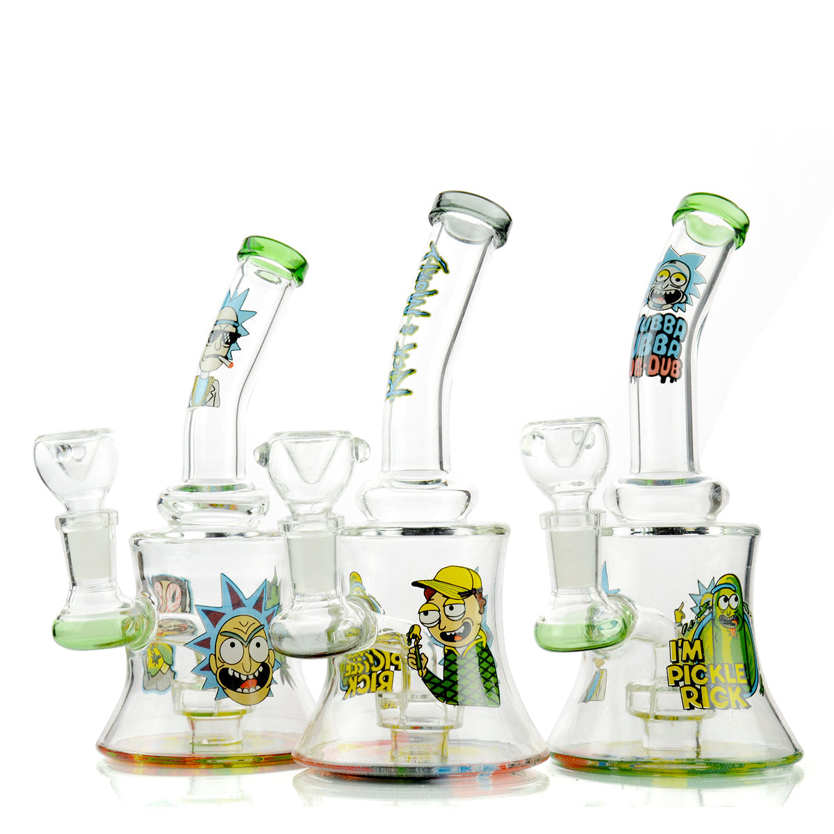 "Bent Neck Water Pipe with Sticker" - 7" (225g)