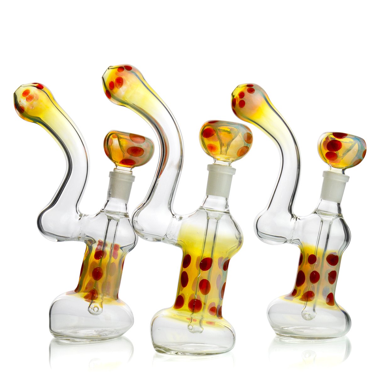 Bubbler Fumed Color Dots and 14mm Male Bowl Included Approx 165 Grams